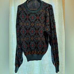 Geometric Patterned Sweater - Multicolor